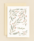 botanical foliage thank you card