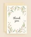 botanical leaves thank you card