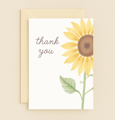bright sunflower gratitude card