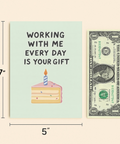 Funny Birthday Card Modern Cake Illustration - Size