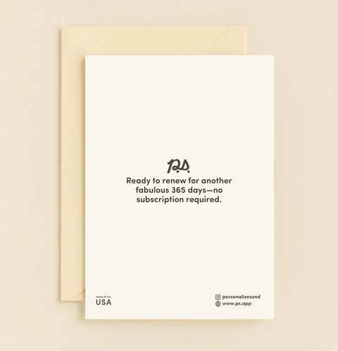 Anniversary Greeting Card Minimalist Modern Design - Back