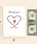 Thank You Card Stethoscope Heart Modern Design - Size