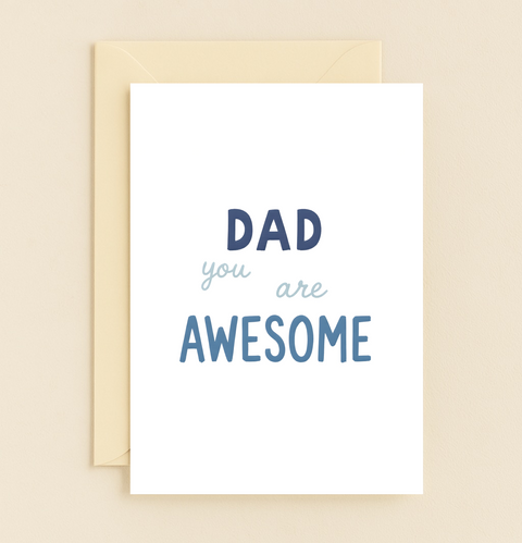 Dad You Are Awesome Greeting Card Modern Design - Front