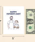Fathers Day Card Illustrated Grill Master Design - Size