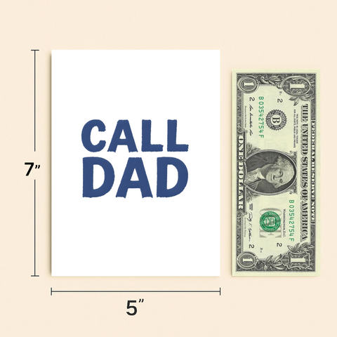 Funny Dad Greeting Card Simple Blue Design - Size