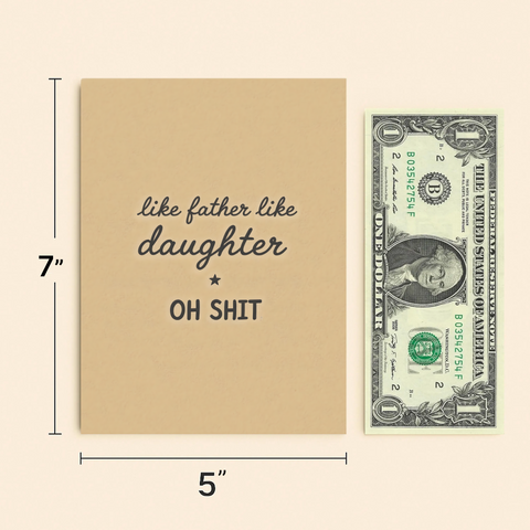 Funny Birthday Greeting Card Modern Like Father Like Daughter - Size
