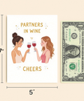 Funny Wine Greeting Card Cute Girls Cheers Illustration - Size