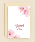 Thank You Greeting Card Pink Floral Design - Front