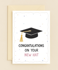 Graduation Greeting Card Funny Modern New Hat Design - Front