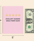 Funny Anniversary Card Star Rating Husband - Size