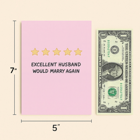 Funny Anniversary Card Star Rating Husband - Size