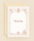 cake and flower thank you card