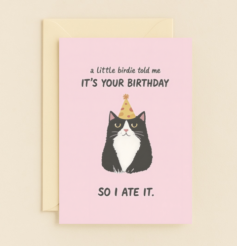 cat ate your birthday card