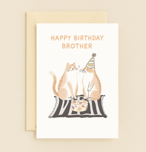 cat birthday card for brother