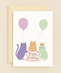 cat party birthday cake card