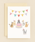 cat party cake celebration card