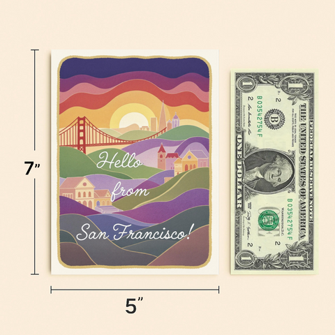 San Francisco Greeting Card Colorful Modern Design - Size