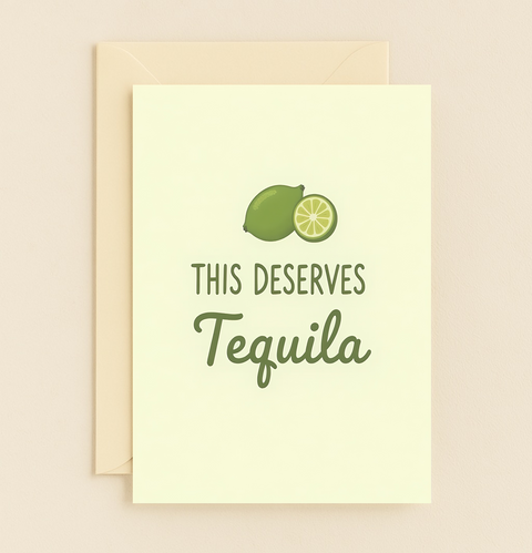 Funny Congratulations Greeting Card Lime Tequila - Front