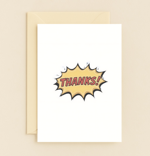 Thank You Card Comic Style Modern Design - Front
