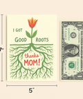 Funny Mothers Day Card Floral Roots Design - Size