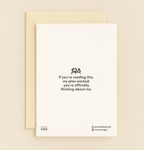 Love Note Greeting Card Bold Modern Design - Back