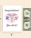 RN Graduation Card Modern Heart Design - Size