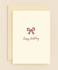 Birthday Card with Bow Elegant Design - Front