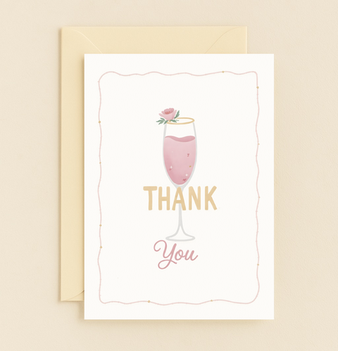 champagne thank you card