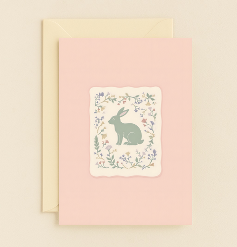 charming floral bunny card