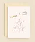 cheers champagne tower celebration card