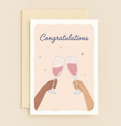 cheers with wine glasses card