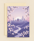 Cherry Blossom Cityscape Card