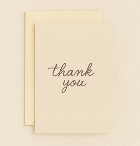 chic handwritten thank you card
