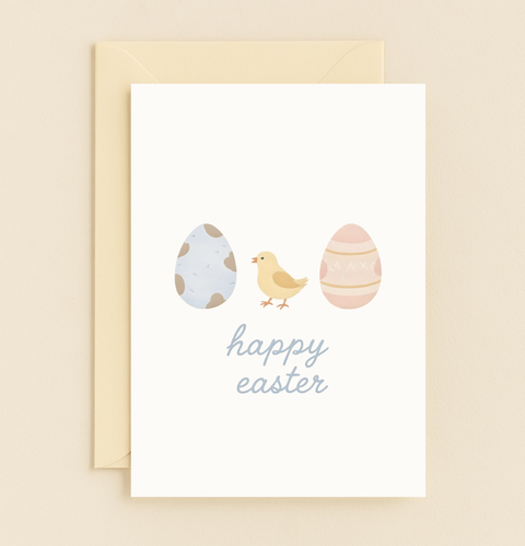 chick and eggs happy card