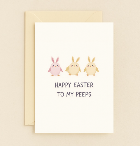 chick bunny peeps card