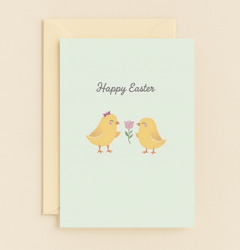 chicks with flower card