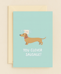 clever sausage dachshund card