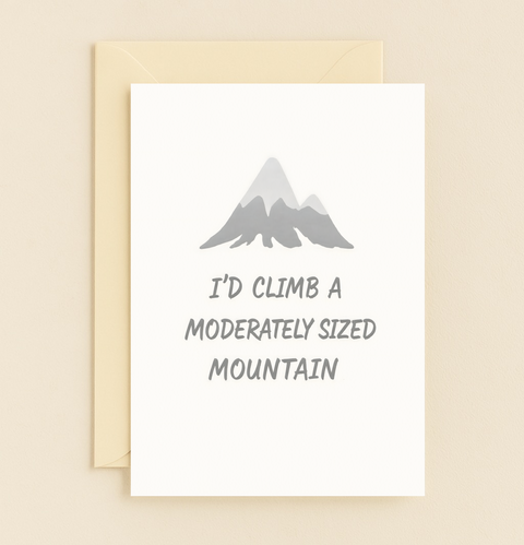 climb a mountain humor card