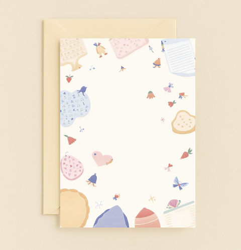 colorful baking and love card