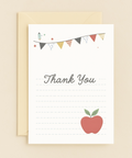 colorful banner apple thank you card
