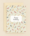 colorful birds birthday card
