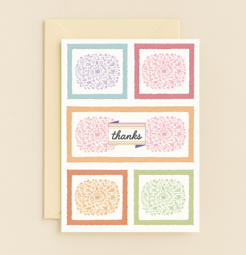 colorful floral thanks card
