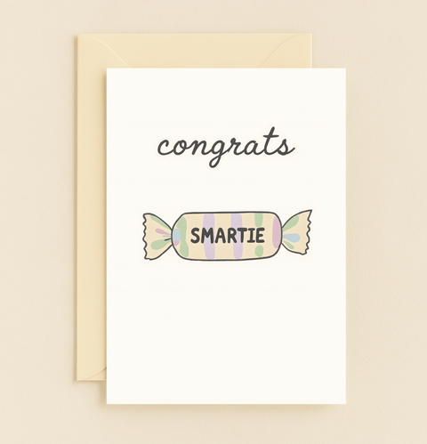 congrats smartie candy card