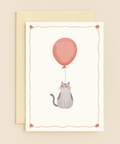 cool cat with balloon card