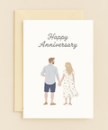 couple holding hands anniversary card
