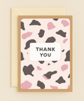 cow print thank you card