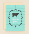 cow silhouette thank you card