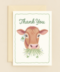 cow with clover thank you card