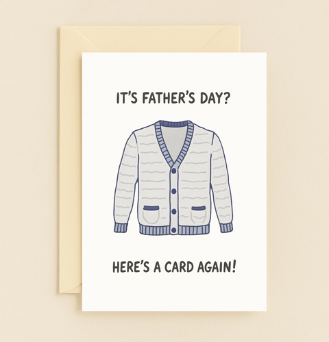 cozy cardigan fathers day card