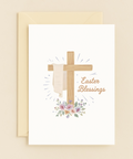 cross with flowers easter card blessings